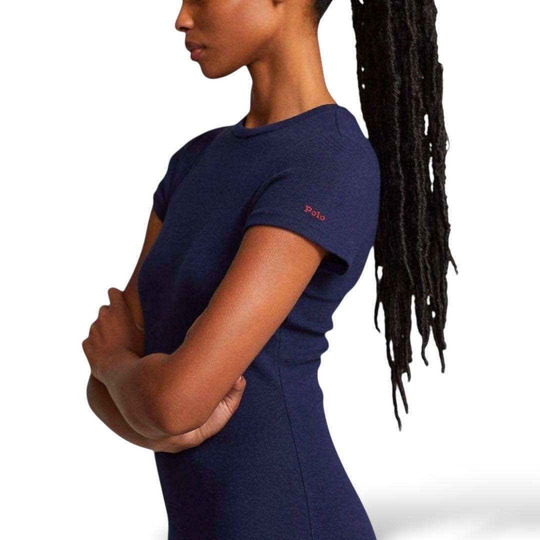 美品　ポロバイラルフローレン マキシ丈　ロングワンピース 半袖　ネイビー　主役級