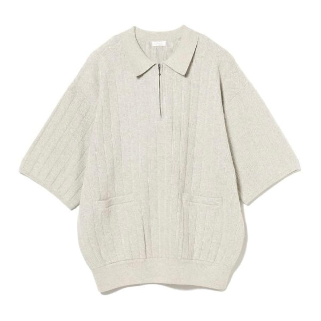 トップス crepuscule Rib Half Zip Polo