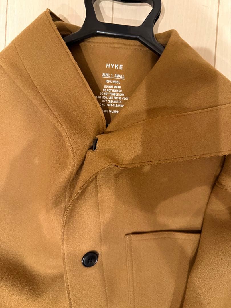 HYKE フード付きブラウンロングコート
