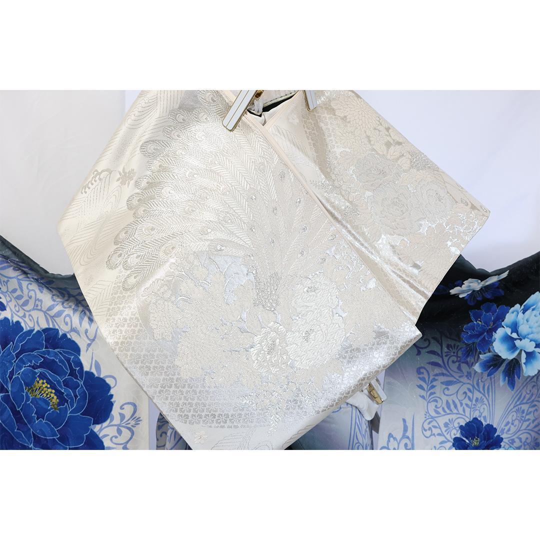 ホワイト系◆振袖7点セット ◆161cmフルセット白青水色成人式ギャル系Sw30