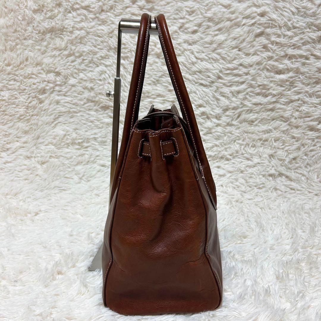 【美品】希少！袋付き ラシット 型押し アナグラム レザー A4トートバッグ