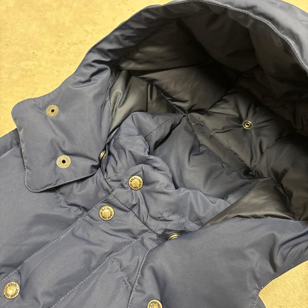 ラルフローレン ダウンベスト ダブルジップ　ポニー刺繍　ネイビー　肉厚　2way