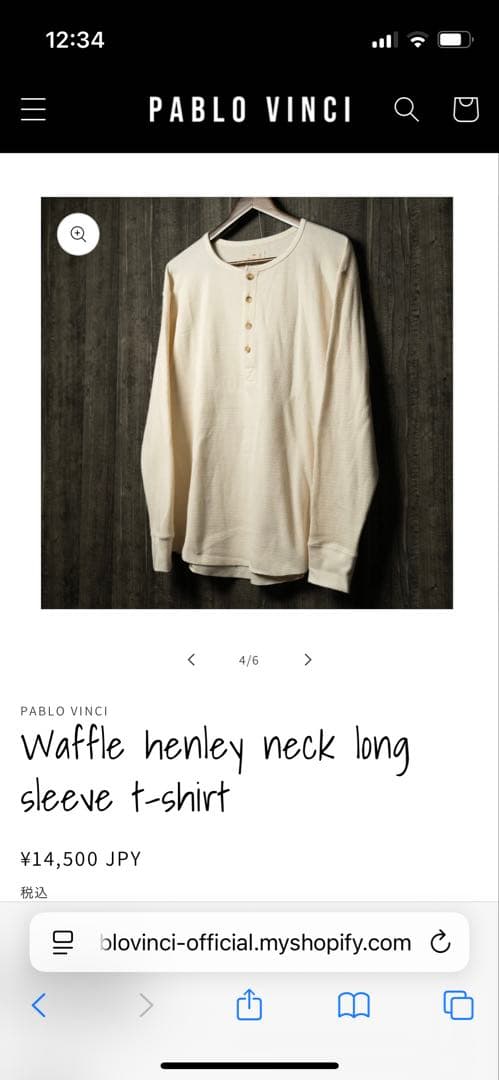 トップス pablo vinci waffle henley neck