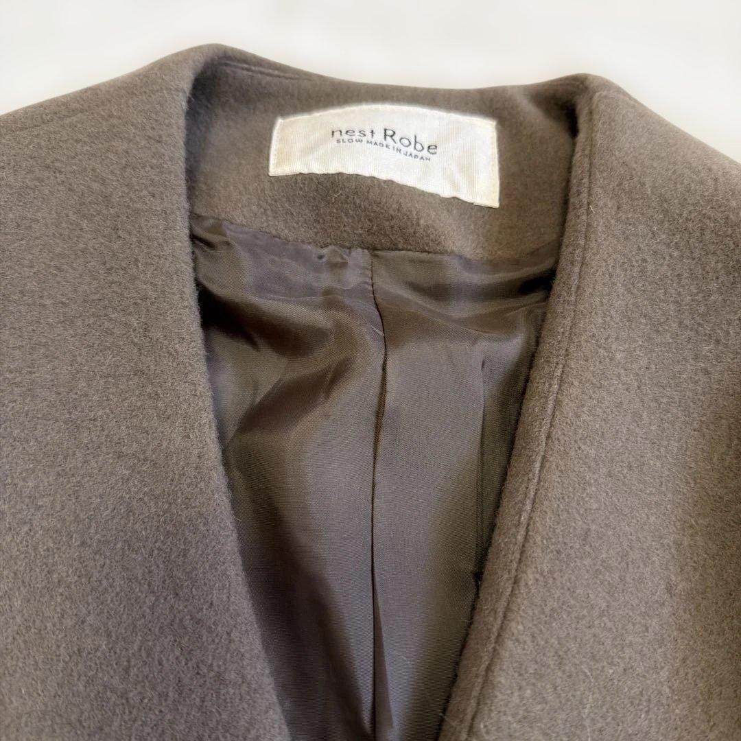 さっちん様【美品】ネストローブ ウールショートジャケット ブラウン系 ナチュラル