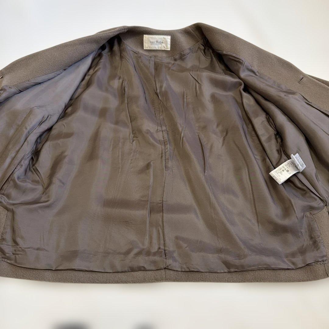 さっちん様【美品】ネストローブ ウールショートジャケット ブラウン系 ナチュラル