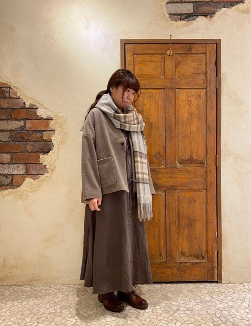 さっちん様【美品】ネストローブ ウールショートジャケット ブラウン系 ナチュラル