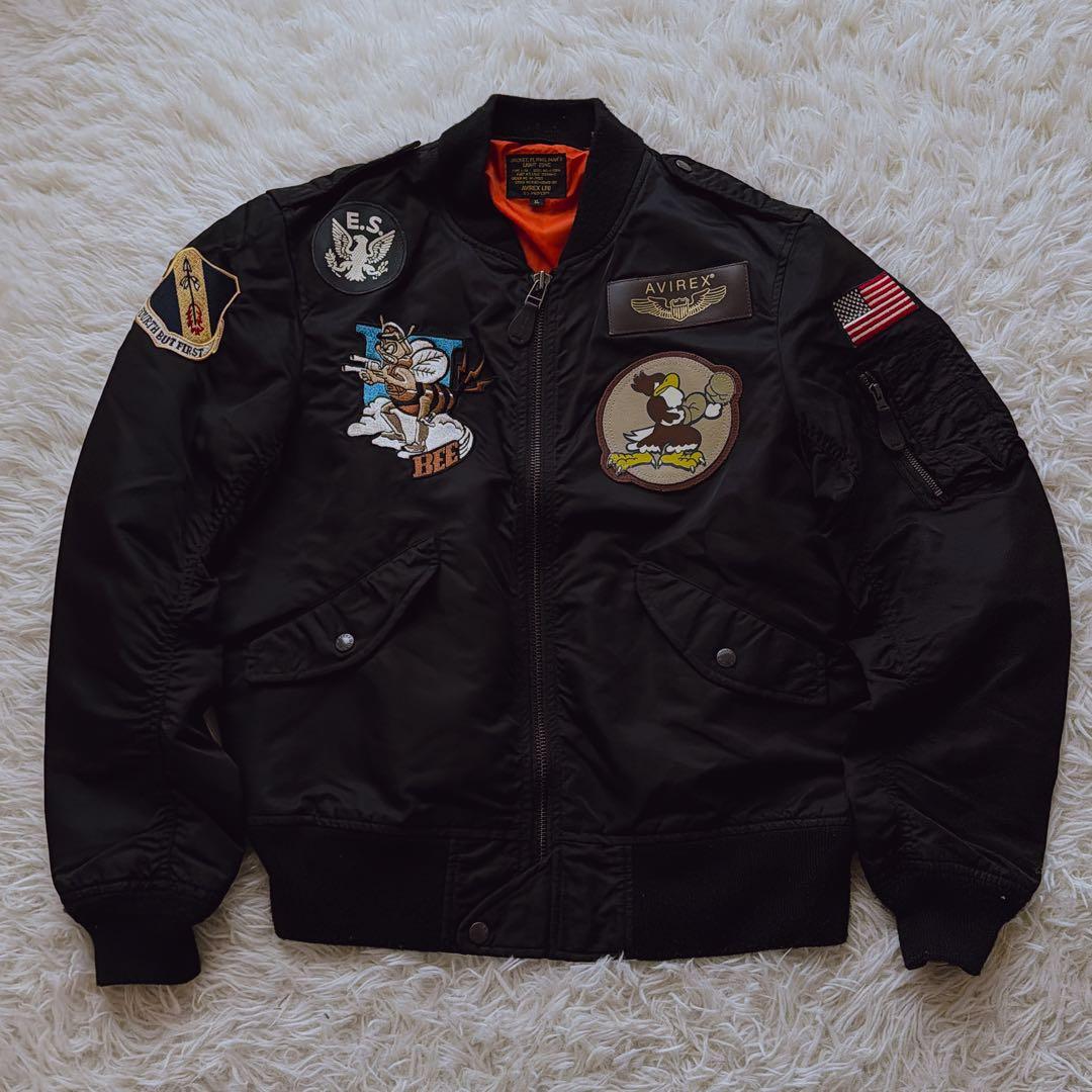 XLサイズ AVIREX MA-1 フライトジャケット ブルゾン アウター 黒