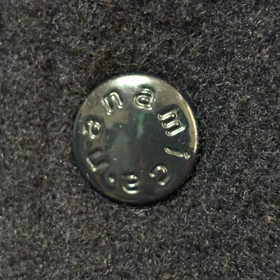 希少 nanamica ナナミカ 袖レザー メルトン スタジャン ネイビー色 S