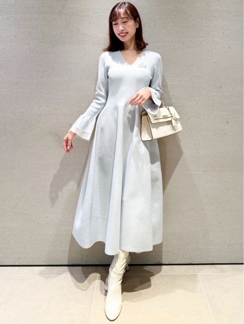 【新品未使用】CELFORD♪シアーミックスホールガーメントワンピース SAX