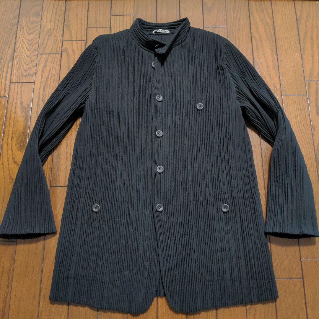 値下げ　ISSEY MIYAKE ブラック ノーカラージャケット　サイズ2