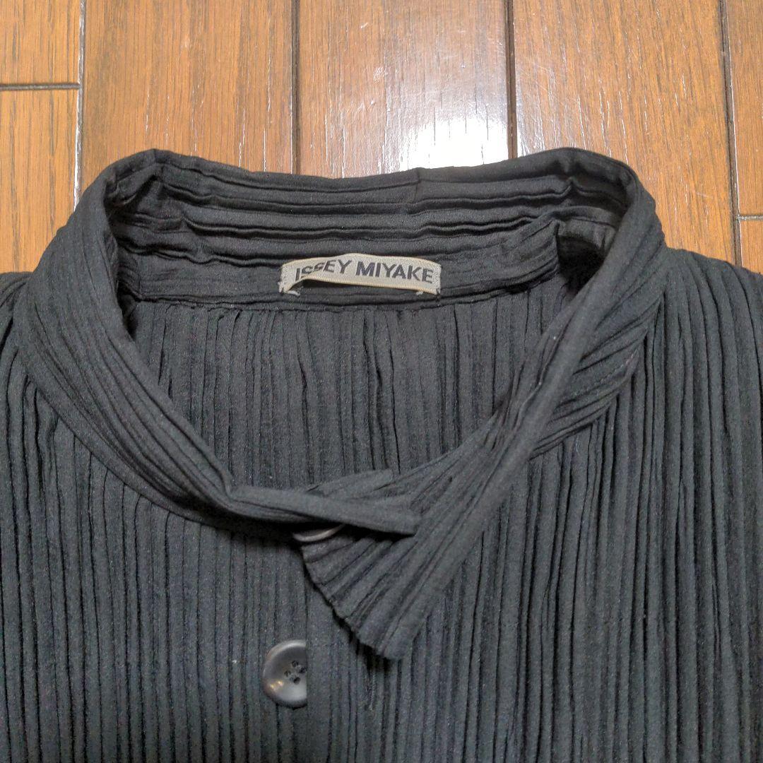 値下げ　ISSEY MIYAKE ブラック ノーカラージャケット　サイズ2