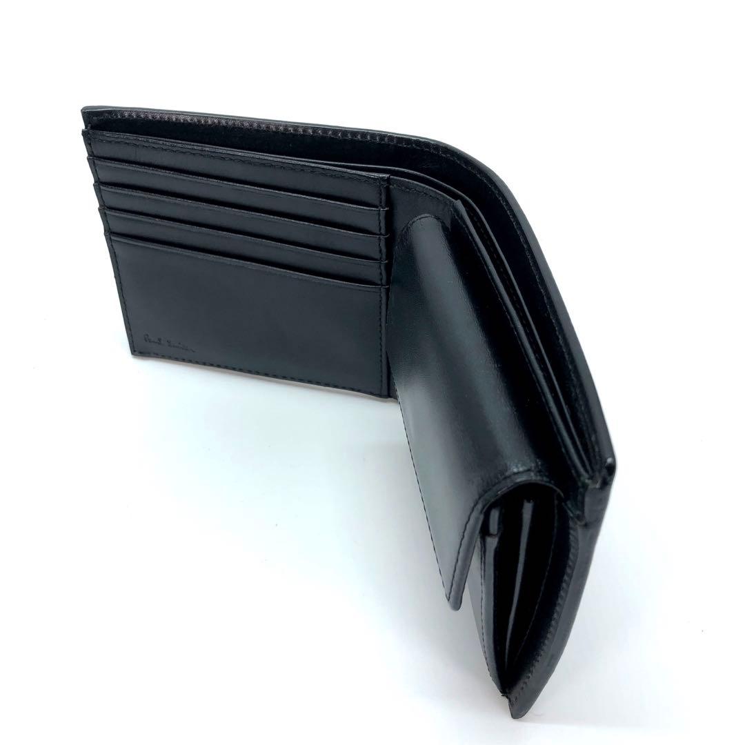 新品 ポールスミス 二つ折り　財布 コンパクト レザー 財布　黒　10C755