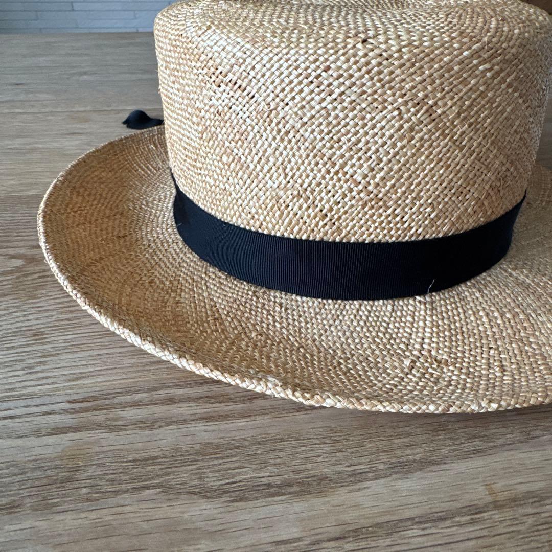 カワムラ帽子店 カンカン帽 Lサイズ 替えリボン付き