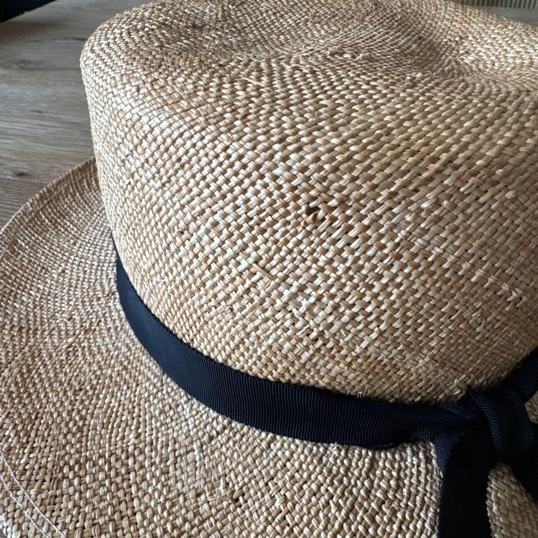 カワムラ帽子店 カンカン帽 Lサイズ 替えリボン付き