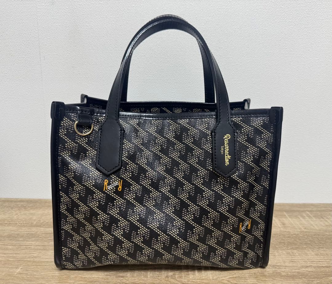 レザレクション 【ラニウススクエアミニ】総柄カートバッグ　ブラック