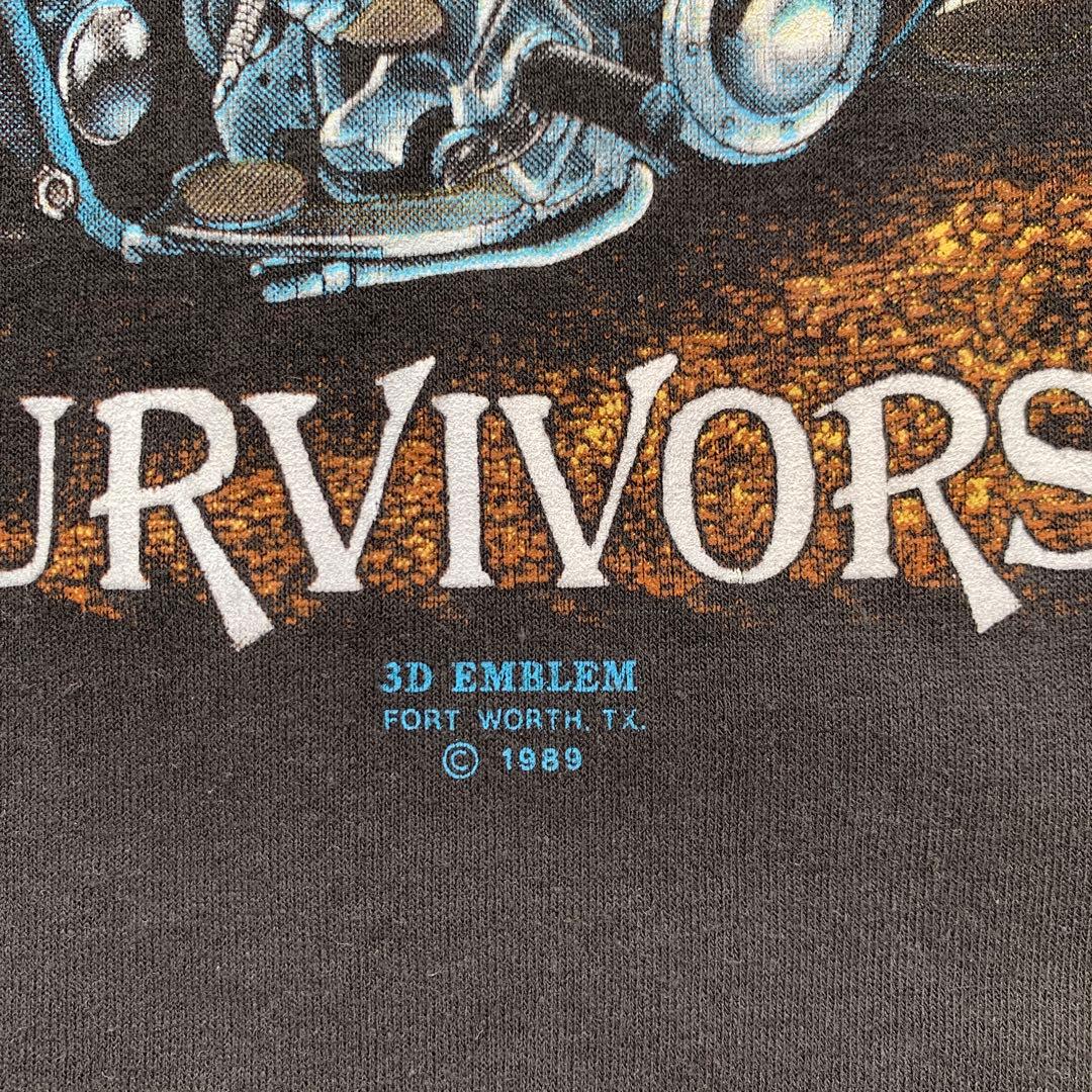 80s 3Dエンブレム　ハーレーダビットソン　タンクトップ　オオカミ　USA製