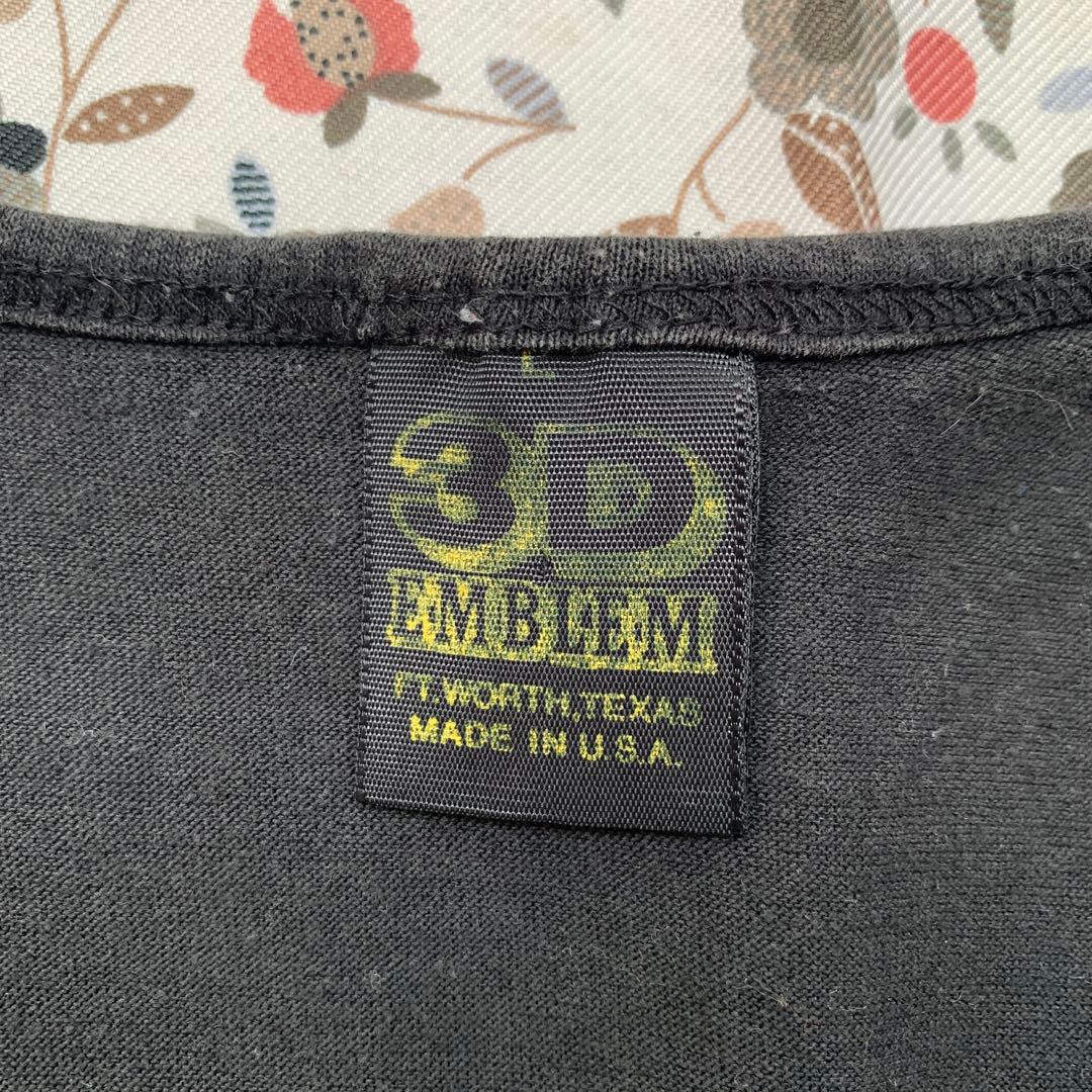 80s 3Dエンブレム　ハーレーダビットソン　タンクトップ　オオカミ　USA製