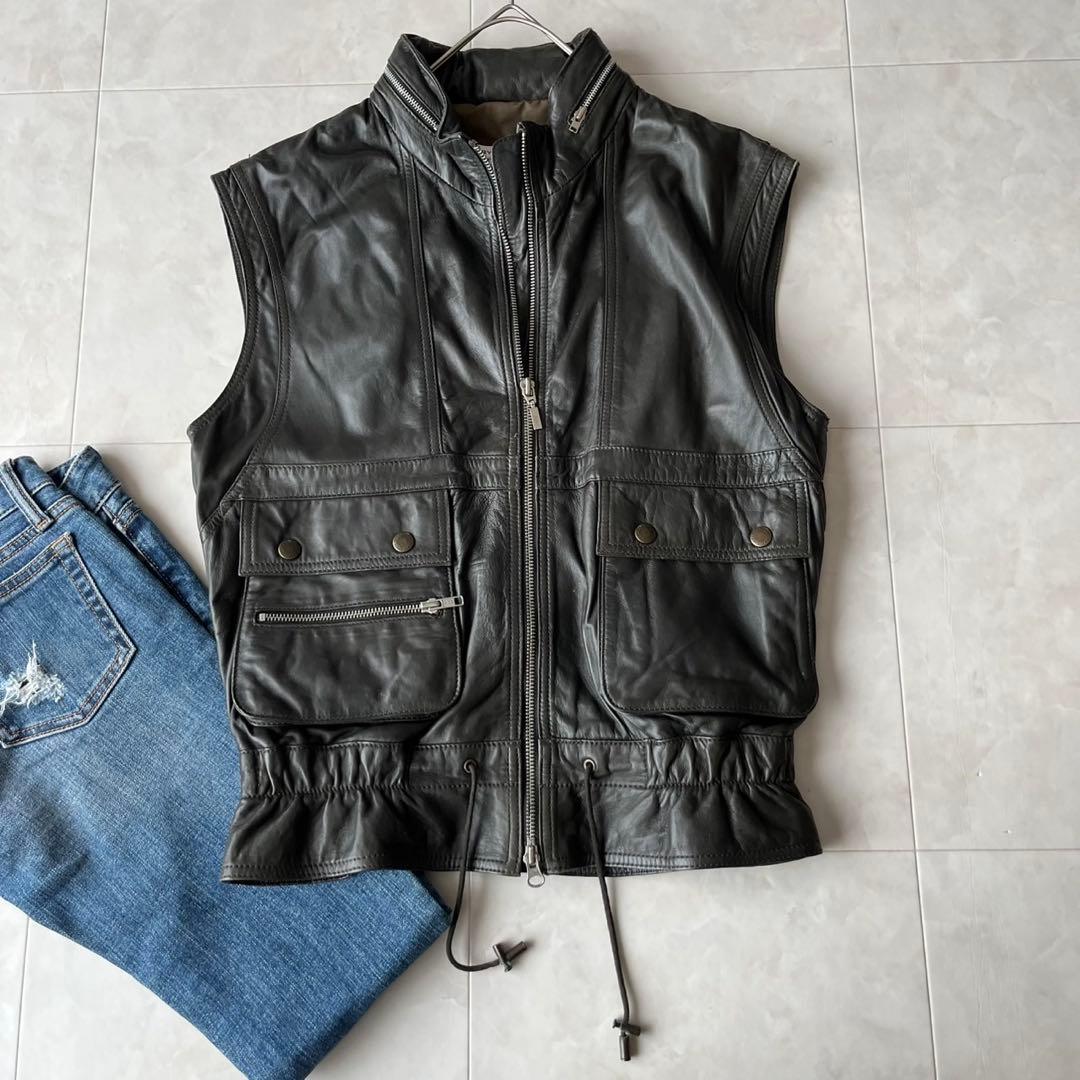 美品✨SeeByChloé ラムレザー ベスト 黒 38 レディース　y2k