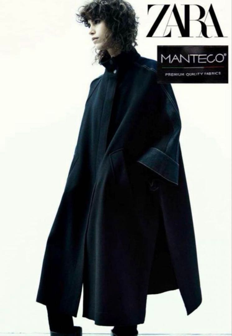 【希少】ZARA ポンチョコート MANTECO デニム M ブラック