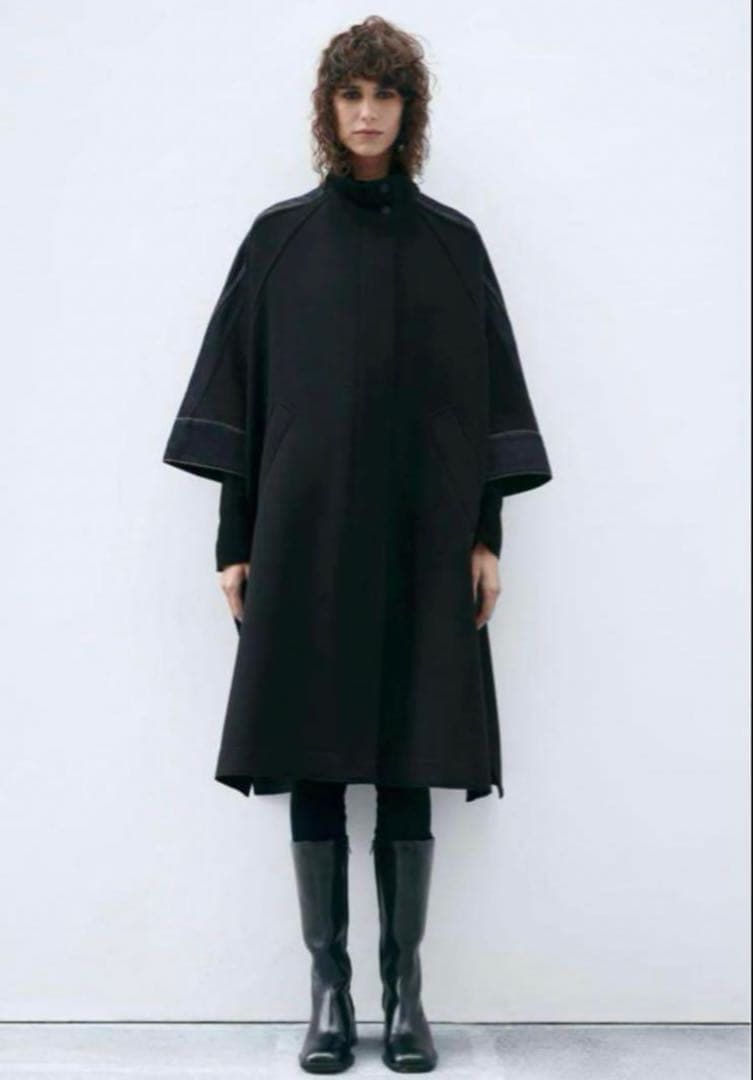 【希少】ZARA ポンチョコート MANTECO デニム M ブラック