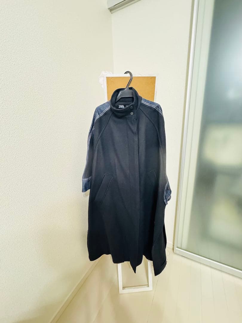 【希少】ZARA ポンチョコート MANTECO デニム M ブラック