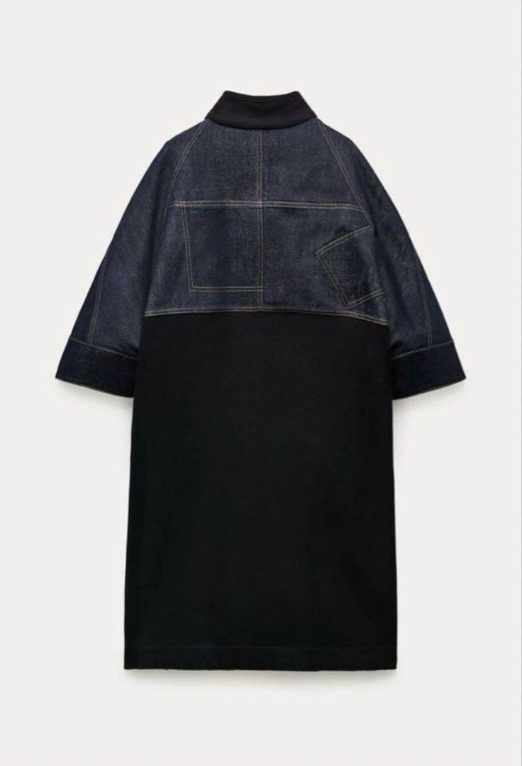 【希少】ZARA ポンチョコート MANTECO デニム M ブラック
