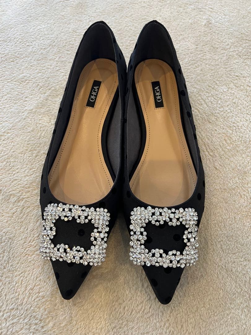 OHGA FLOCKY パンプス ブラック