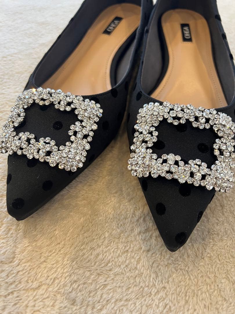 OHGA FLOCKY パンプス ブラック