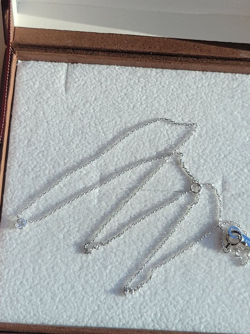 美品★4℃ K10 WG ジルコニア ネックレス ペンダント ゴールド