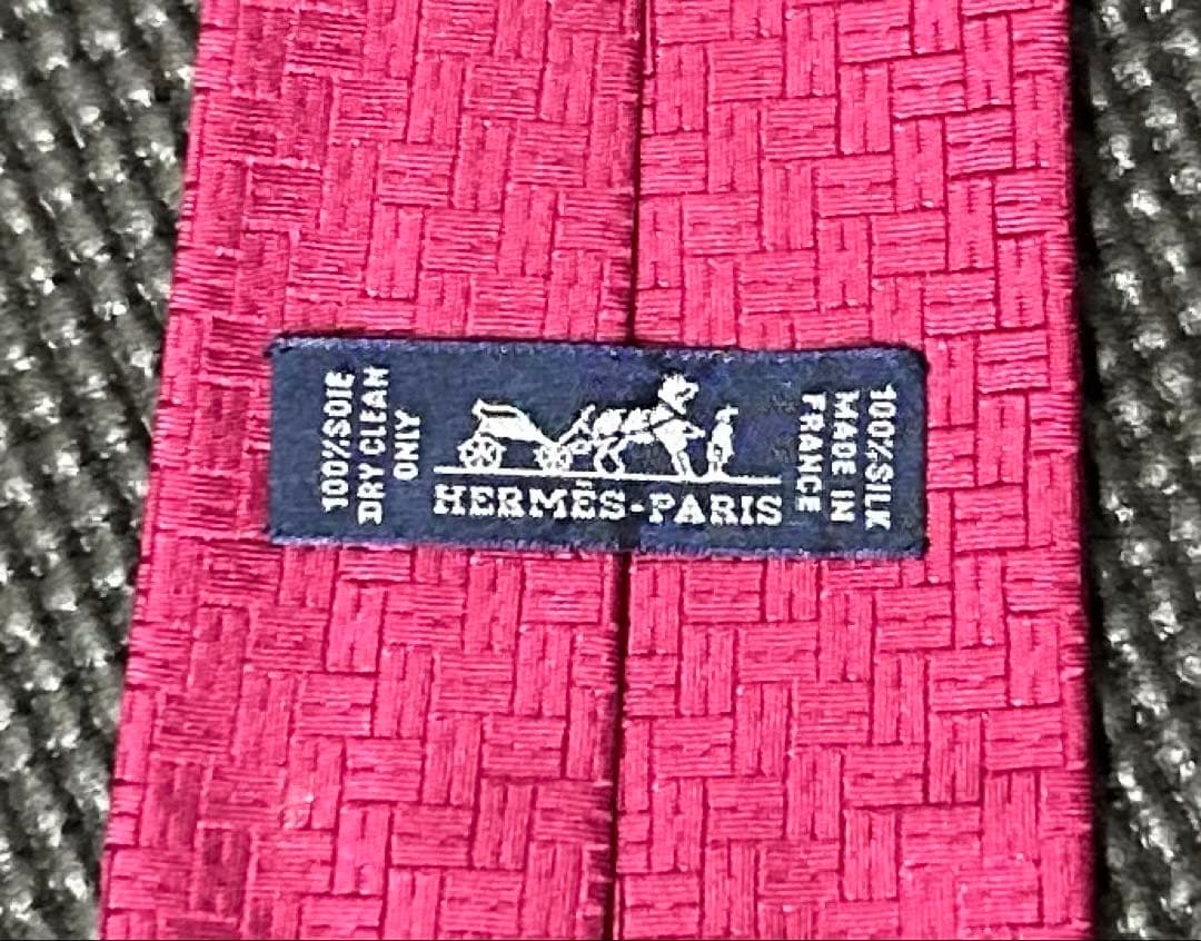 【極美品】HERMES ネクタイ ブルー 総柄 H柄 シルク100% フランス製