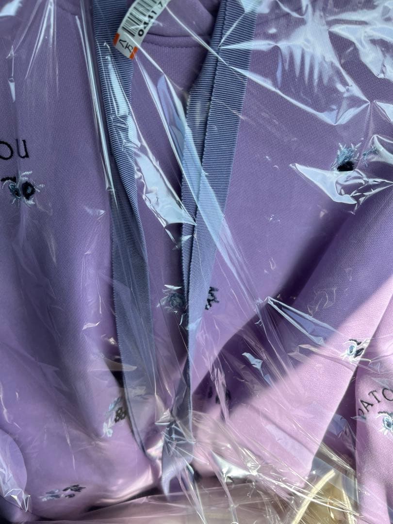 パトゥ　花柄フードトレーナーXSオーガニックコットン