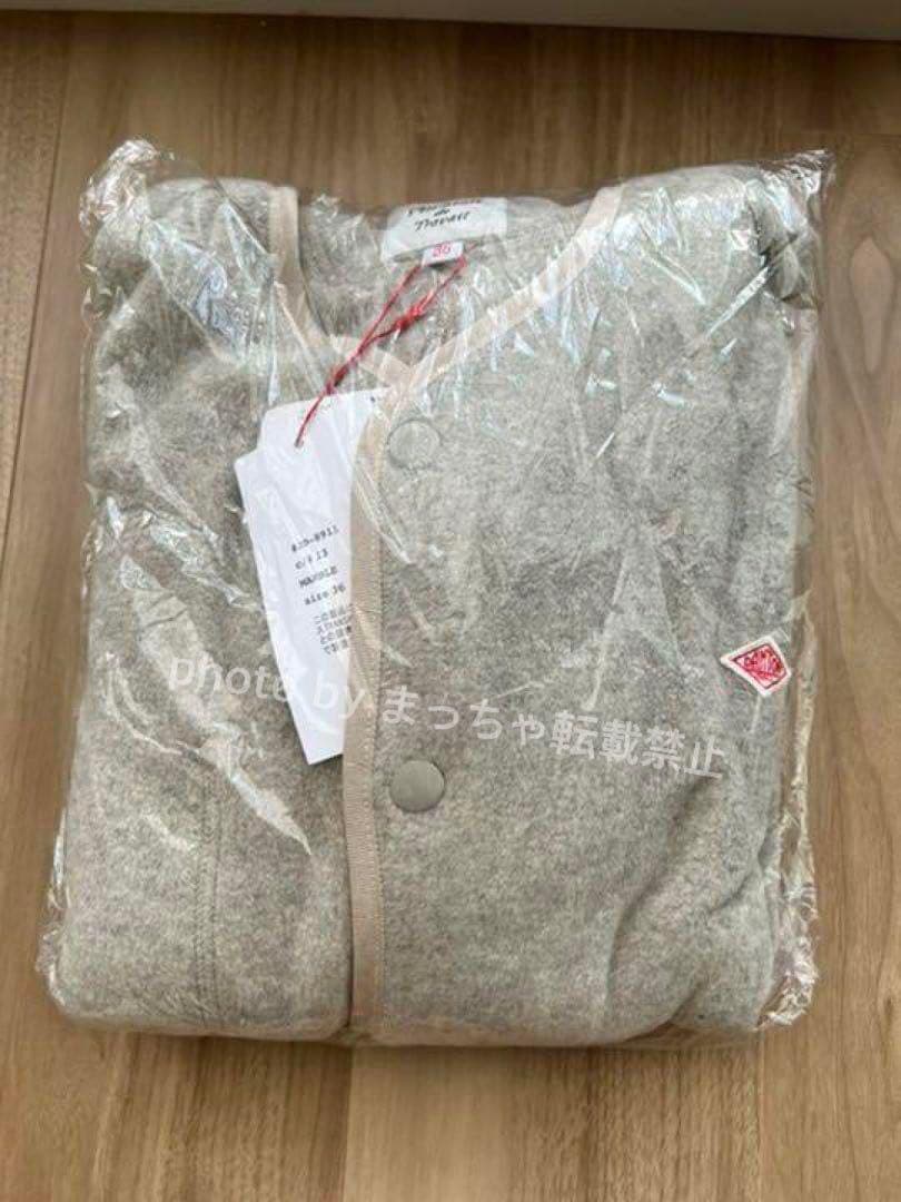 DANTON/ダントン　フリース ノーカラーカーディガン　マーブル 36