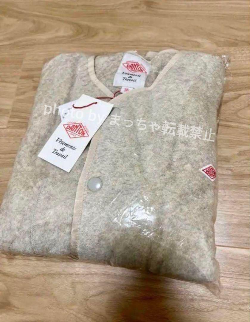 DANTON/ダントン　フリース ノーカラーカーディガン　マーブル 36