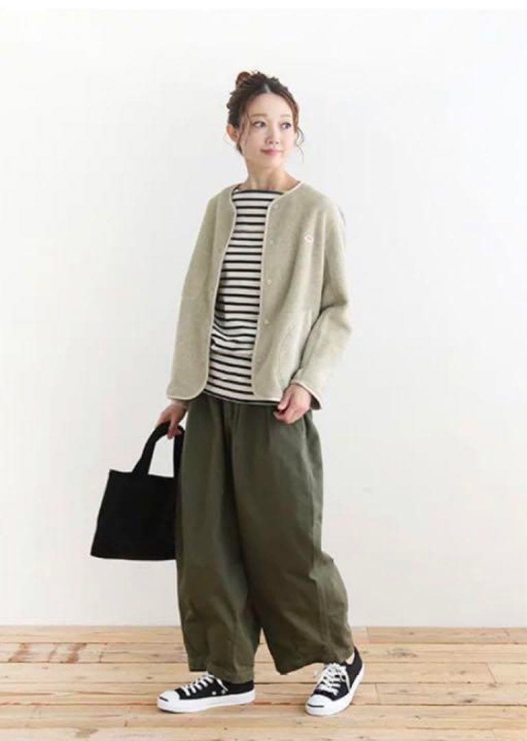 DANTON/ダントン　フリース ノーカラーカーディガン　マーブル 36