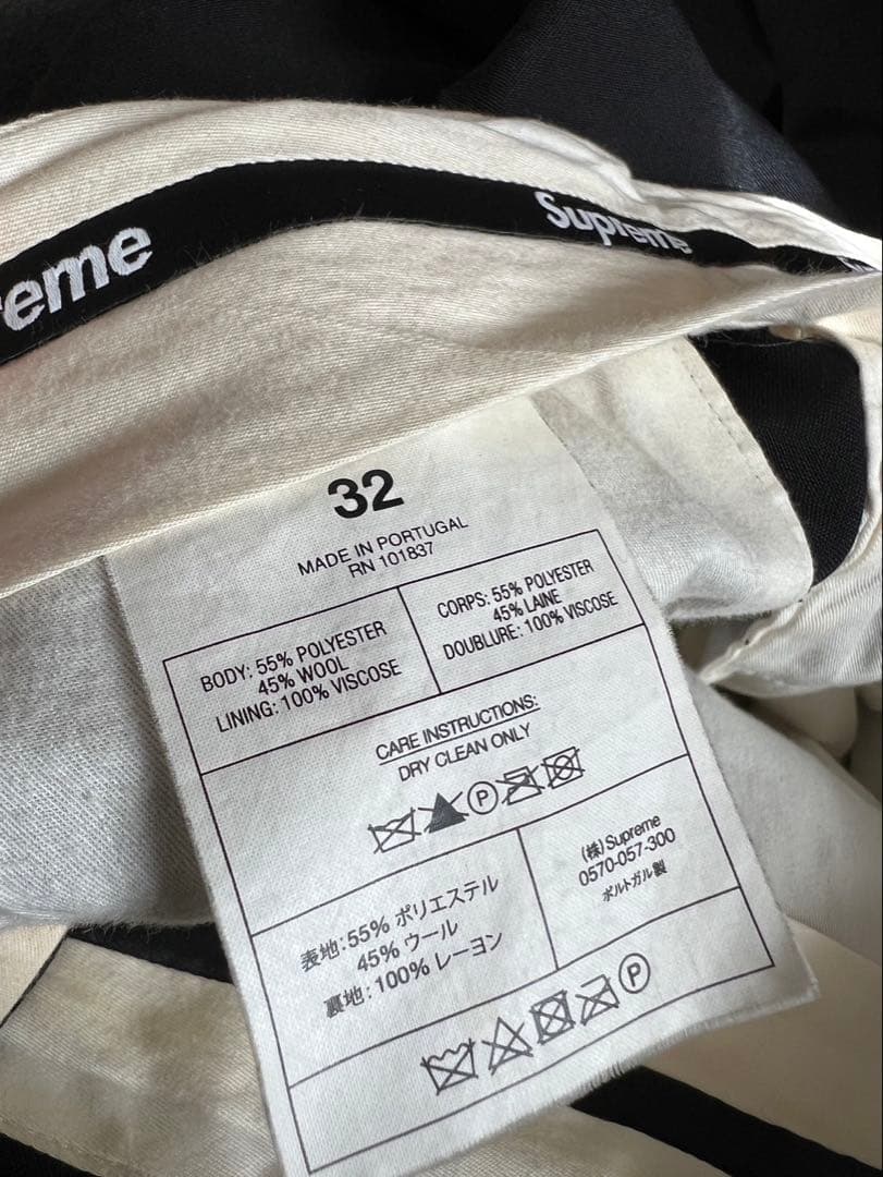 Supreme ブラック スラックス