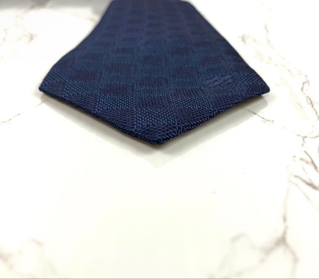 【ソルまる】未使用級　現行モデル　ルイヴィトン　ネクタイ　ダミエ　ロゴ