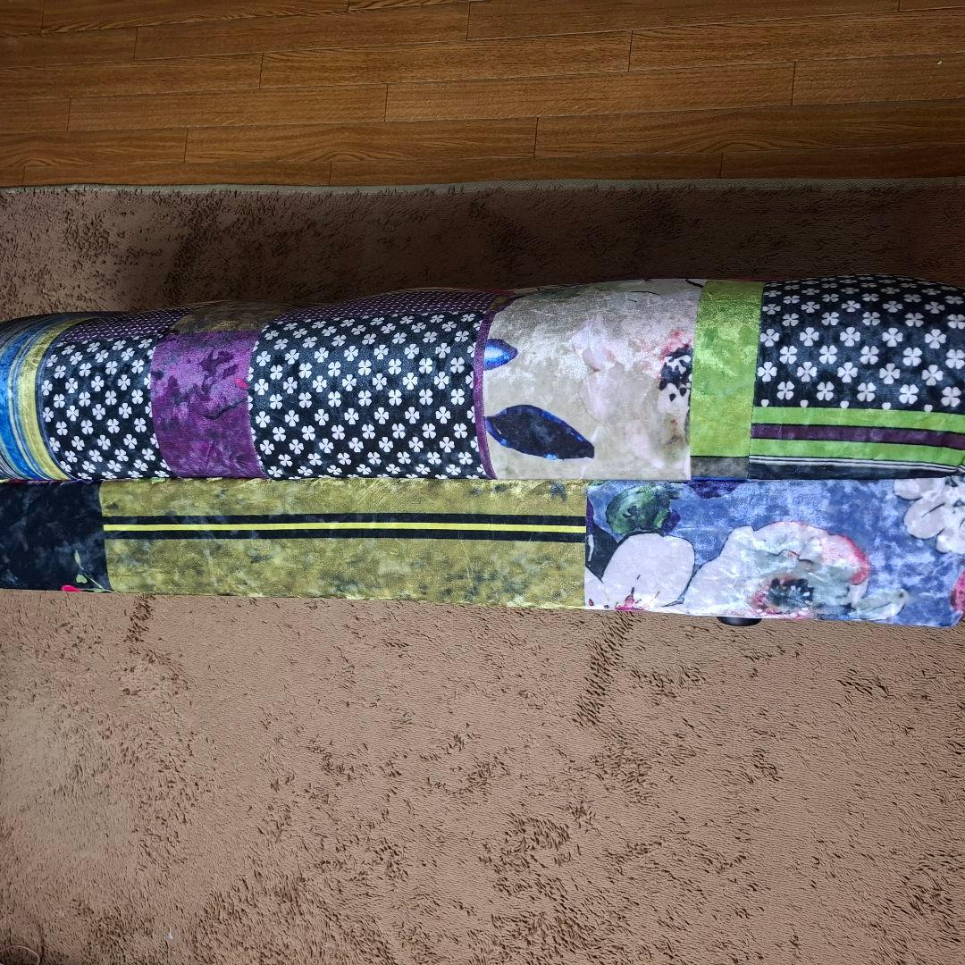 【1月17日までの出品】マルチカラー パッチワーク オットマンソファー　2人掛け