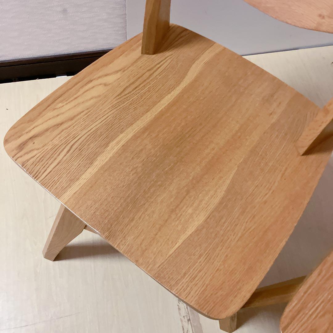 天然木　木製　回転チェア　2脚セット　ダイニングチェア　回転椅子　北欧