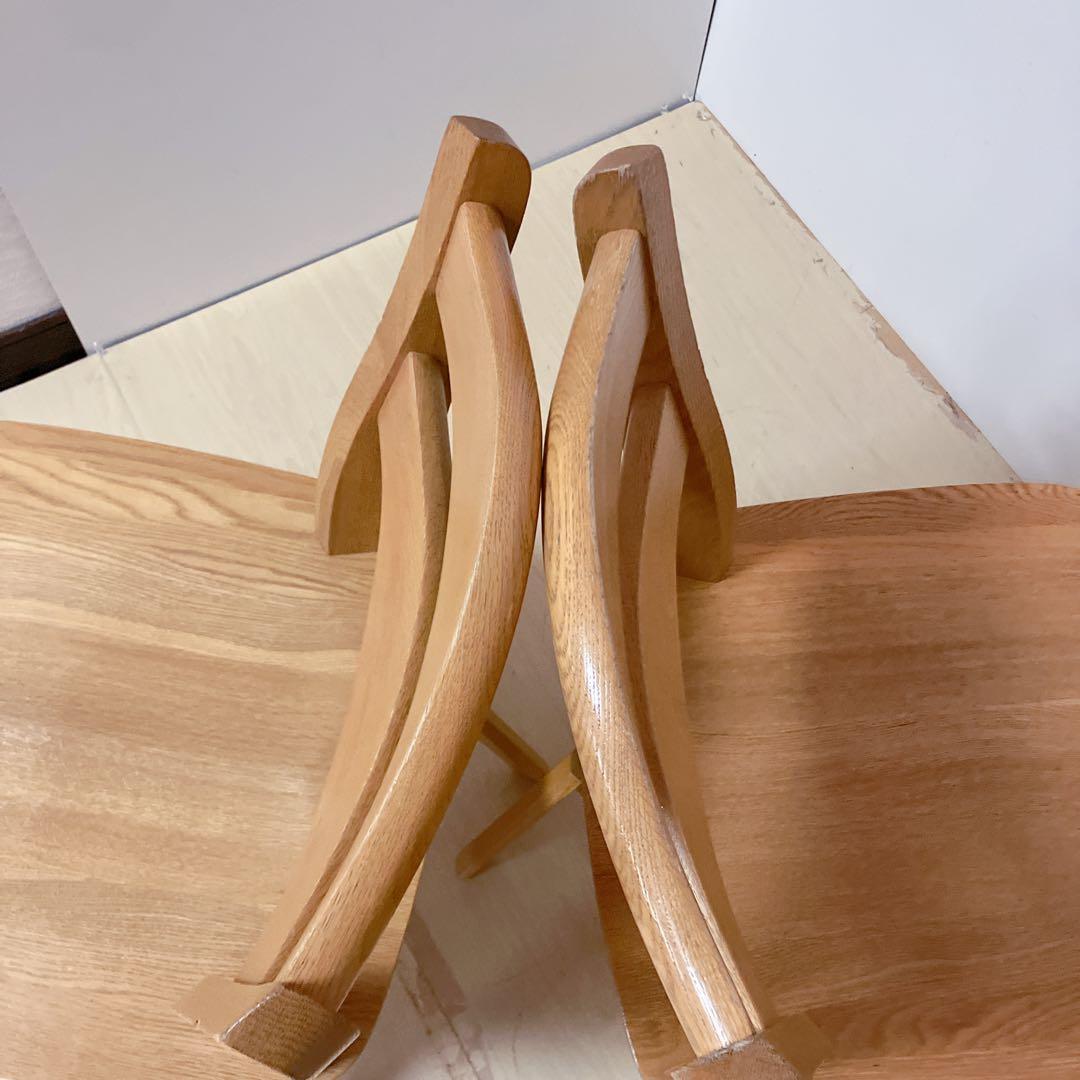 天然木　木製　回転チェア　2脚セット　ダイニングチェア　回転椅子　北欧