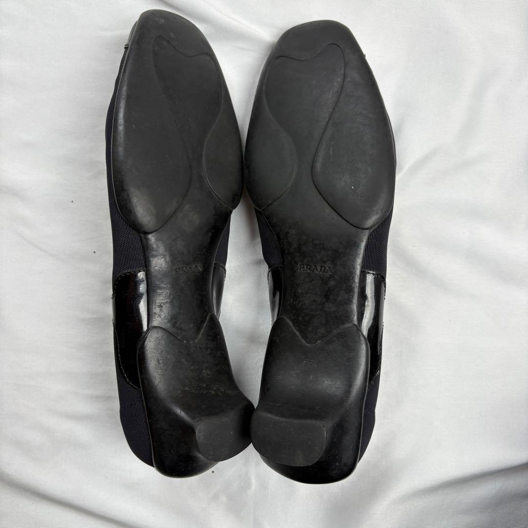 靴 PRADA square toe mary jane mesh shoes