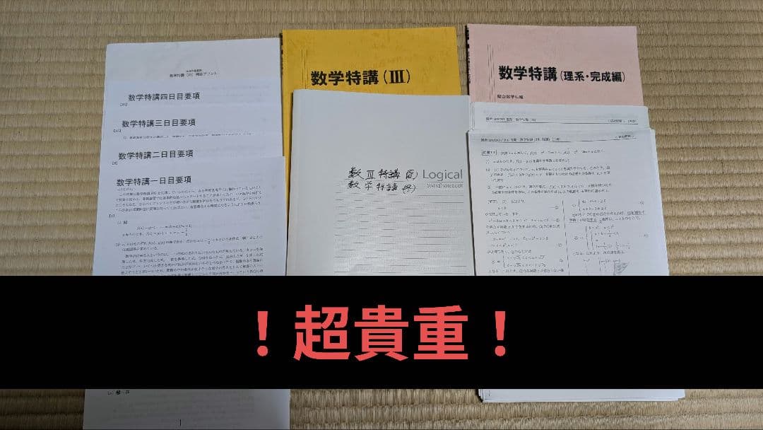 【貴重】数学特講Ⅲ夏期+数学特講冬季 三森先生プリント セット！！