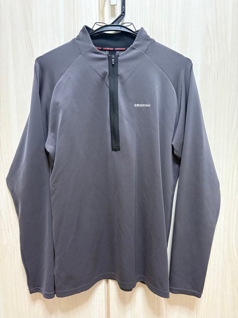 BRIEFING ハーフジップシャツ Mサイズ グレー