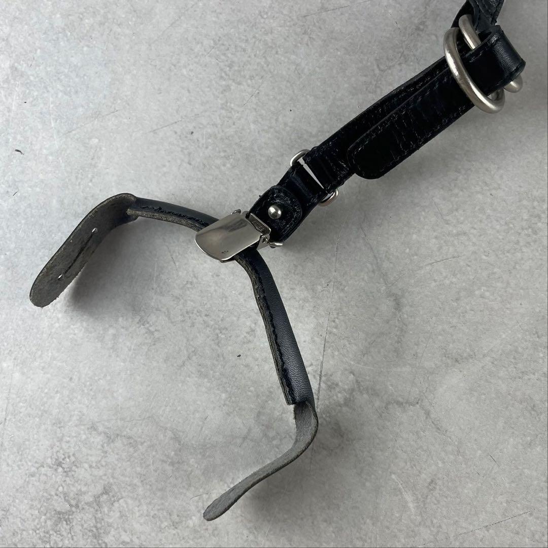 極美品⭐️Yohji Yamamoto レザー サスペンダーベルト ブラック