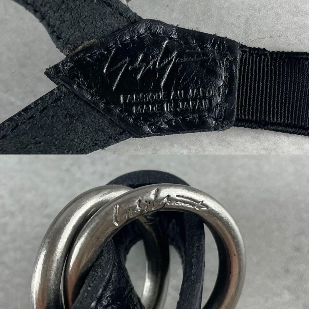 極美品⭐️Yohji Yamamoto レザー サスペンダーベルト ブラック
