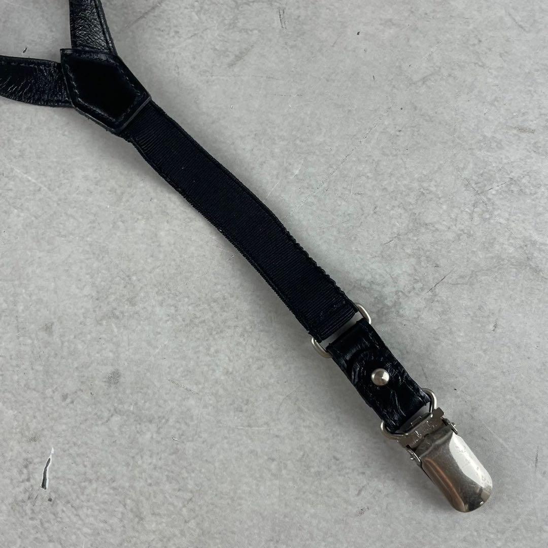 極美品⭐️Yohji Yamamoto レザー サスペンダーベルト ブラック