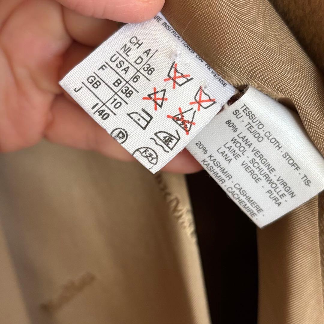 MaxMara★カシミヤ混　エレガントガウンコート　40 キャメル　ビンテージ
