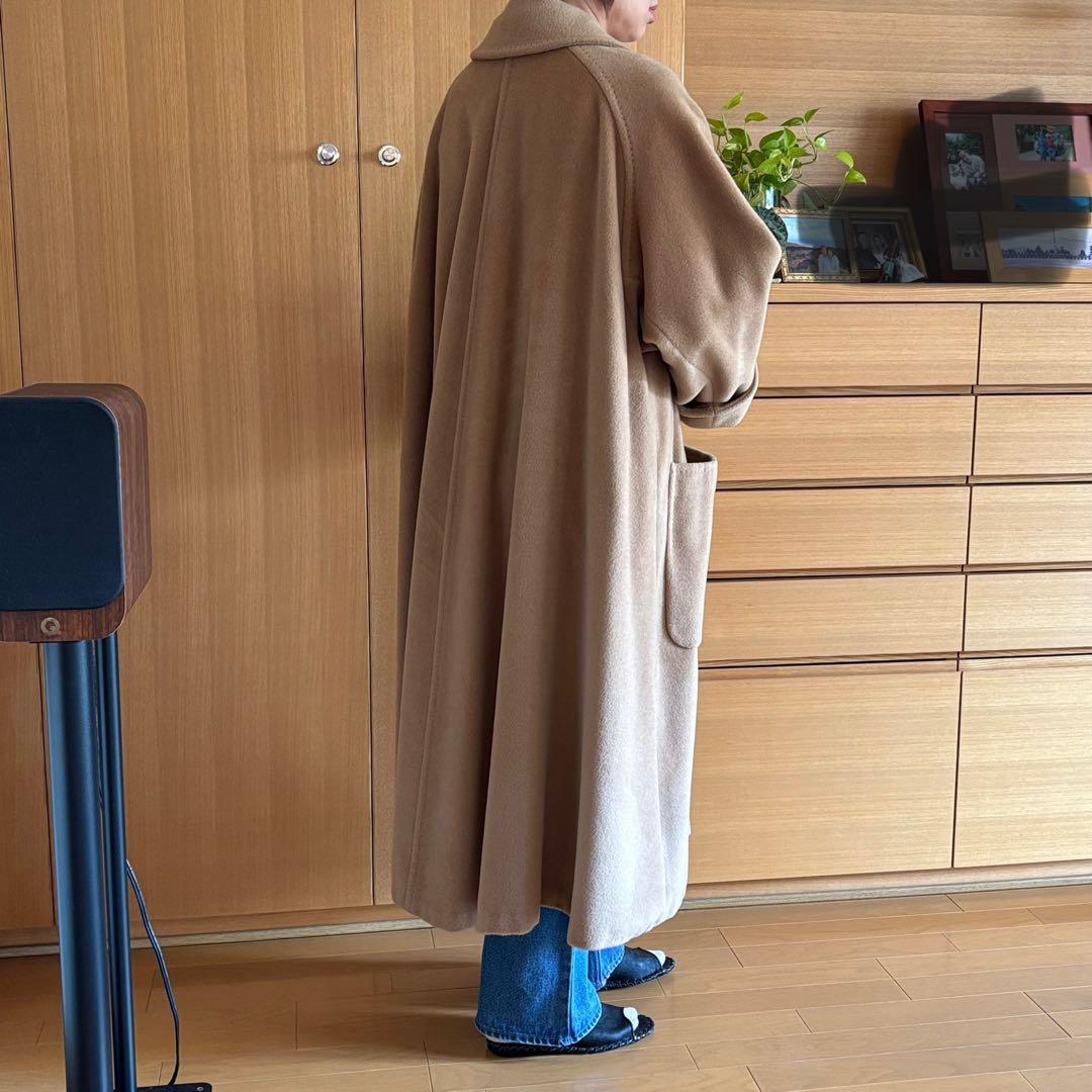 MaxMara★カシミヤ混　エレガントガウンコート　40 キャメル　ビンテージ