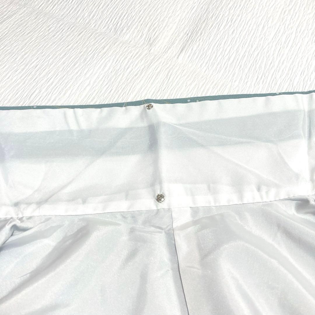 【美品✨】東レシルック　洗える着物　小紋　緑みのグレー　葉と実　袷　F1