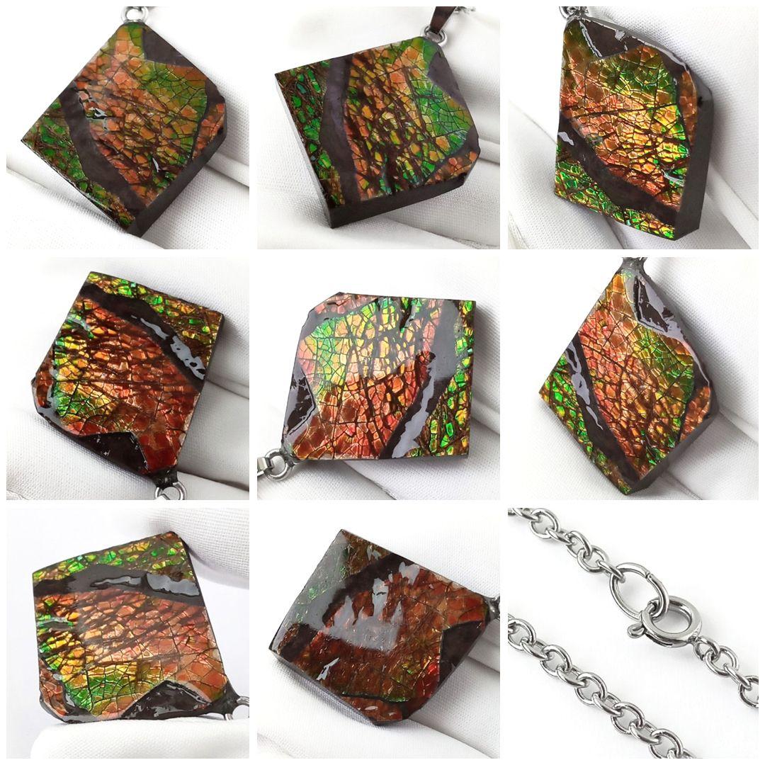 ネックレス｜超強力パワー！標本としても◎｜化石宝石　ドラゴンスキン・アンモライト