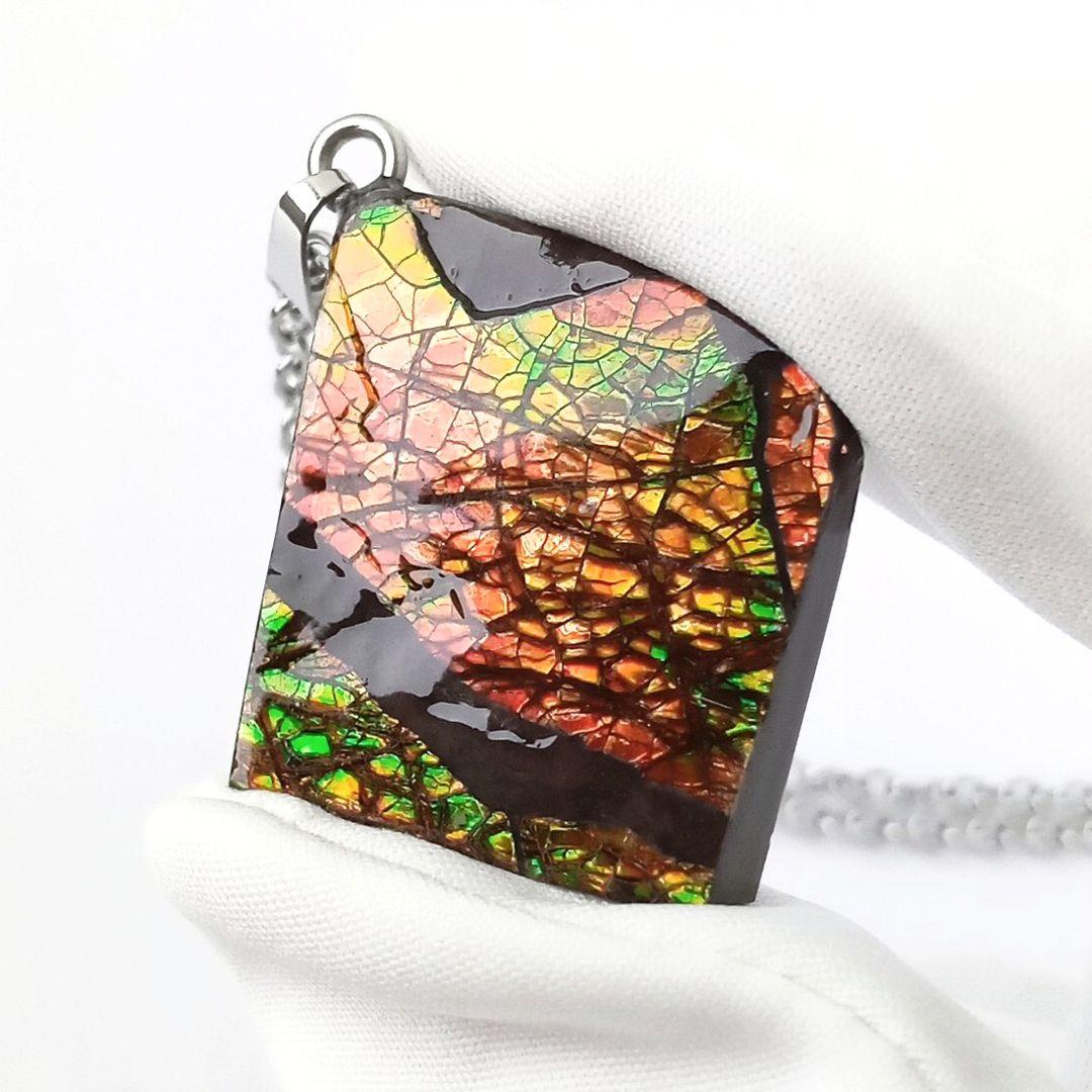 ネックレス｜超強力パワー！標本としても◎｜化石宝石　ドラゴンスキン・アンモライト